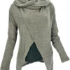 Wickel-Strickjacke Mit Weiter Schalkapuze - Helles Khaki -Modebekleidungsgeschäft 39227 3 29 2023403guru handucraft 93