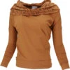 Lockeres Longshirt Aus Bio-Baumwolle, Boho Shirt Schalkapuze - Caramel -Modebekleidungsgeschäft 39615 trance trip 2022 40