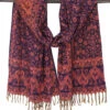 Weicher Pashmina Schal / Stola Mit Paisley Muster - Orangrot/blau - 200x60 Cm -Modebekleidungsgeschäft 39780 11 2133 1359kashi schals 2022 113