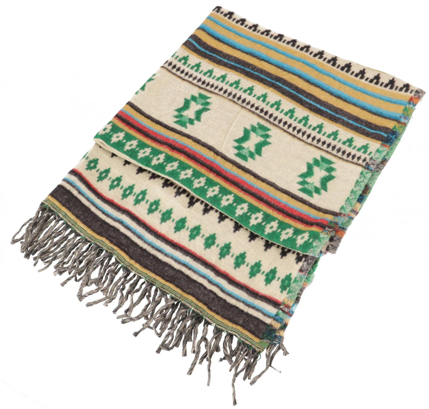 Weicher Pashmina Schal / Stola, Schultertuch - Maya Muster Tannengrün - 200x60 Cm 5 Weicher Pashmina Schal / Stola, Schultertuch - Maya Muster Tannengrün - 200x60 Cm – Bild 3