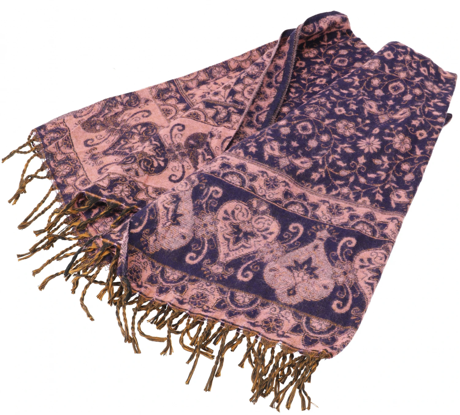 Weicher Pashmina Schal / Stola Mit Paisley Muster - Maya Muster Blau/rosa - 200x100 Cm 4 Weicher Pashmina Schal / Stola Mit Paisley Muster - Maya Muster Blau/rosa - 200x100 Cm – Bild 2