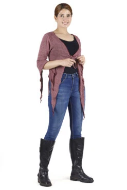 Kurze Pixi Strickjacke - Altrosa -Modebekleidungsgeschäft 40036 h 22 ago3137