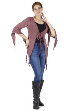 Kurze Pixi Strickjacke - Altrosa -Modebekleidungsgeschäft 40036 h 22 ago3140