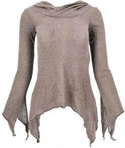Pixishirt Mit Kapuze, Elfen Pullover - Cappuccino