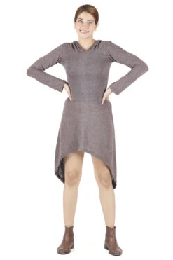 Pixikleid Mit Kapuze, Feinstrick Elfen Pullover - Cappuccino -Modebekleidungsgeschäft 40049 h 22 ago3185