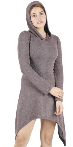 Pixikleid Mit Kapuze, Feinstrick Elfen Pullover - Cappuccino -Modebekleidungsgeschäft 40049 h 22 ago3192