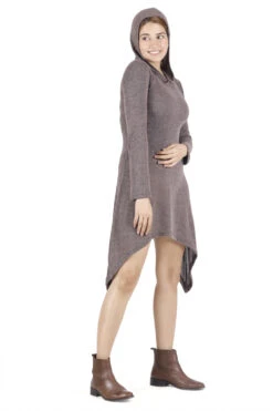 Pixikleid Mit Kapuze, Feinstrick Elfen Pullover - Cappuccino -Modebekleidungsgeschäft 40049 h 22 ago3194