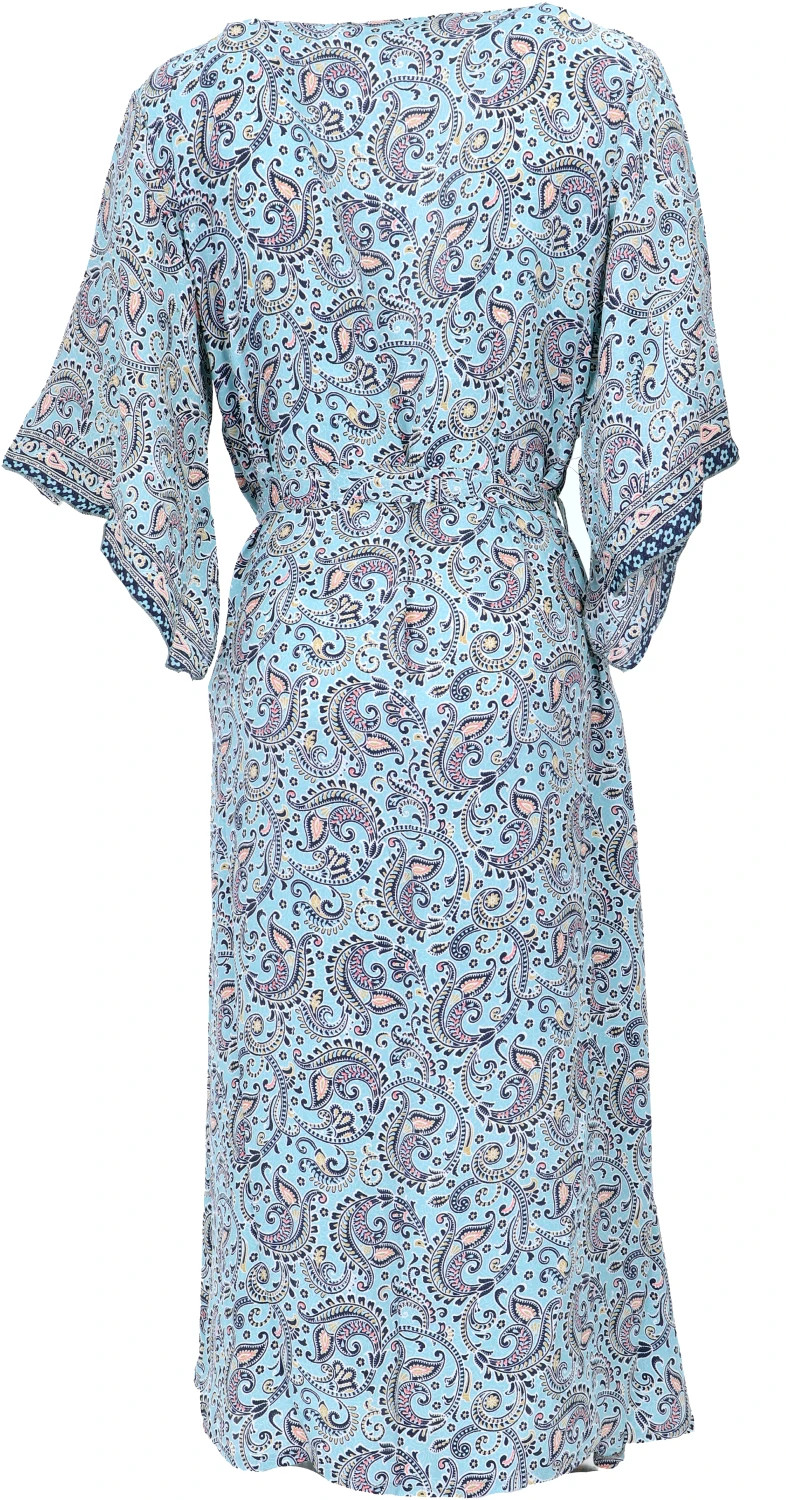 Langer Kimono Im Japan Style, Kimono Mantel, Kimonokleid - Blau 5 Langer Kimono Im Japan Style, Kimono Mantel, Kimonokleid - Blau – Bild 3