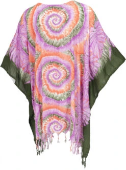 Poncho, Kaftan, Tunika, Minikleid, Damen Übergrößen Strandtunika - Violett/grün -Modebekleidungsgeschäft 40605 thailand 2023 mix 20