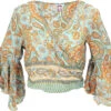 Kurztop, Boho Blusentop, Wickeltop, Wickelbluse - Aqua/curry 2 Kurztop, Boho Blusentop, Wickeltop, Wickelbluse - Aqua/curry -Modebekleidungsgeschäft 40658 12356 0606kashi 2023 74