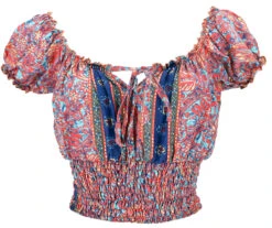 Blusentop Boho Chic, Hippie Bluse - Rot