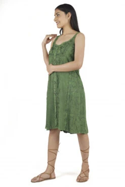Besticktes Indisches Kleid, Boho Minikleid - Grün Design 9 -Modebekleidungsgeschäft 40672 h 22 ago1693