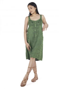 Besticktes Indisches Kleid, Boho Minikleid - Grün Design 9 -Modebekleidungsgeschäft 40672 h 22 ago1698