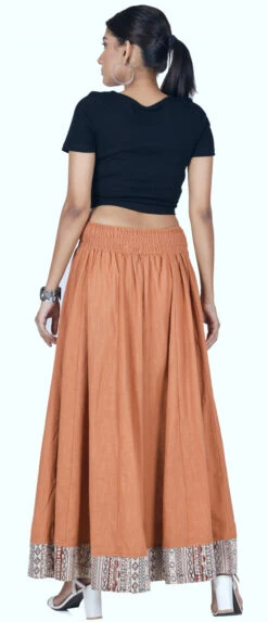 Boho Maxirock Hippie Chic, Langer Baumwoll Sommerrock - Rost -Modebekleidungsgeschäft 40906 3 29 20234055 ago1259