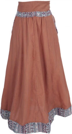 Boho Maxirock Hippie Chic, Langer Baumwoll Sommerrock - Rost -Modebekleidungsgeschäft 40906 3 29 20234055holi 22 55