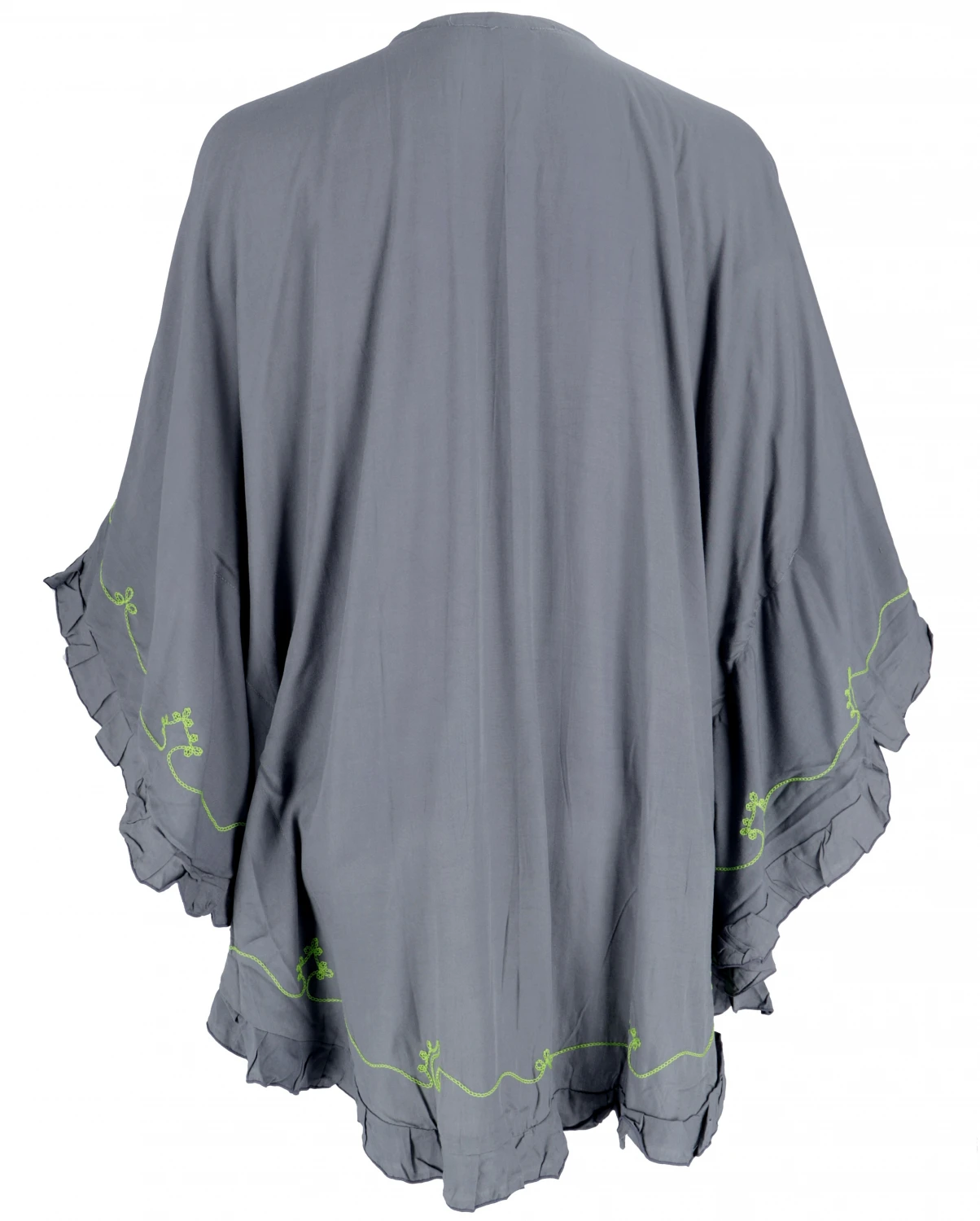 Bestickter Hippie Poncho, Tunika, Kaftan, Strandkleid, Maxi Größe - Grau 4 Bestickter Hippie Poncho, Tunika, Kaftan, Strandkleid, Maxi Größe - Grau – Bild 2