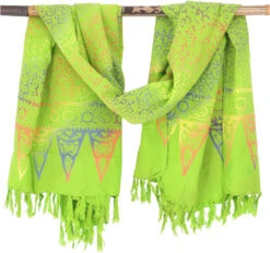 Bali Batik Sarong, Wandbehang, Wickelrock, Sarongkleid, Strand Tuch - Design 37/lemon - 160x100 Cm