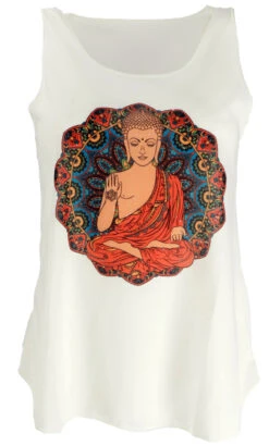 Tanktop Mit Farbigem Ethnodruck - Creme / Buddha