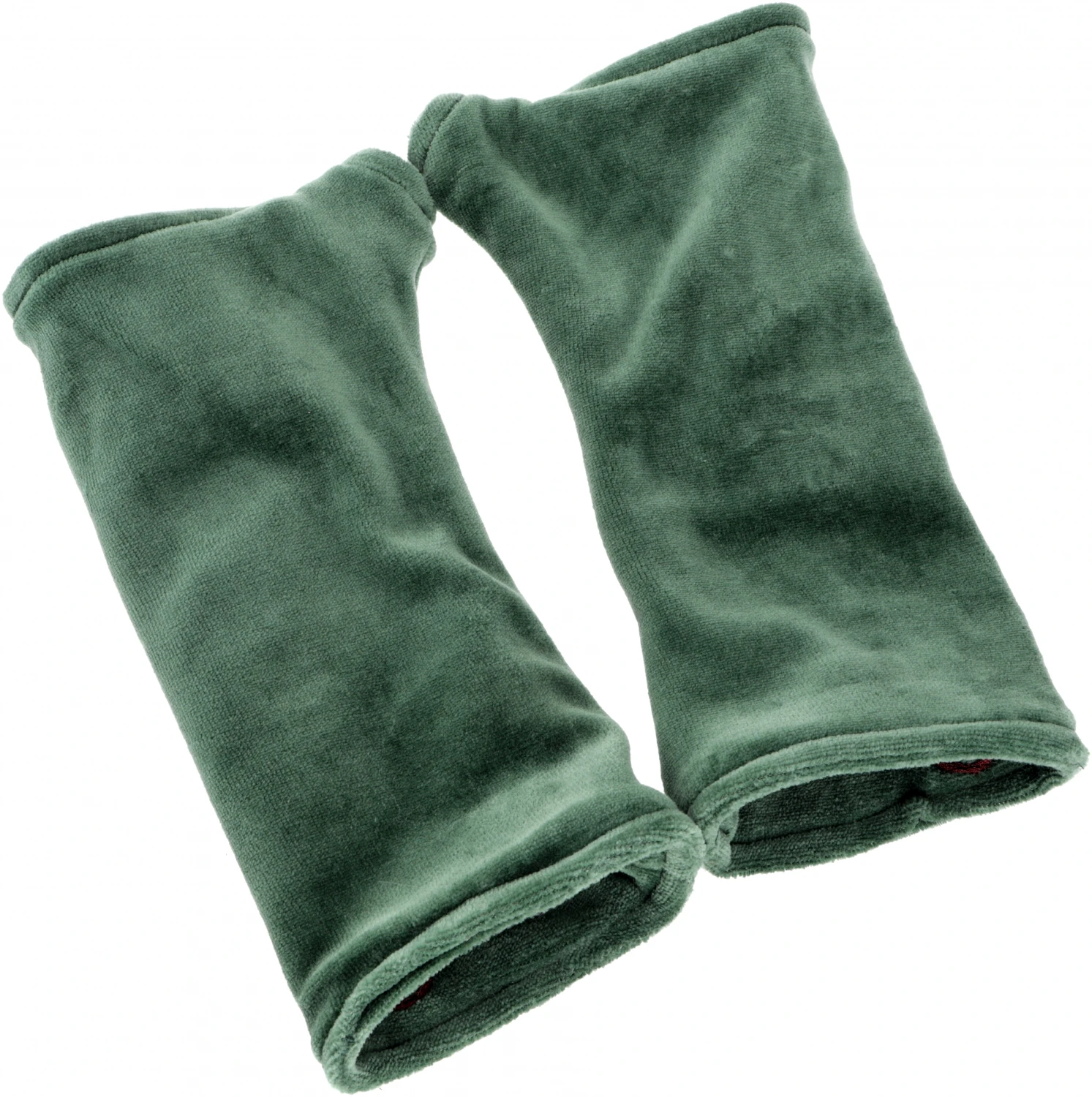 Bestickte Handstulpen Aus Samt, Wendestulpen - Grün 4 Bestickte Handstulpen Aus Samt, Wendestulpen - Grün – Bild 2