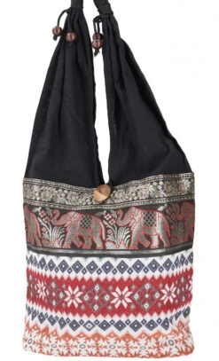 Sadhu Bag, Ethno Schulterbeutel, Hippie Tasche Aus Thailand - Bordeauxrot - 30x30x10 Cm -Modebekleidungsgeschäft 42028 11 2133 1359taschen thailand 2023 69