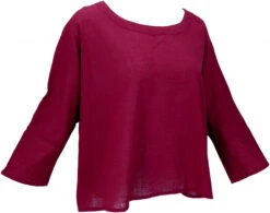 Weites Boho Blusentop Mit 3/4 Ärmeln, Maxibluse - Bordeauxrot -Modebekleidungsgeschäft 42834 3 th 202340559x1f 20 01 holi fashion 2020 19