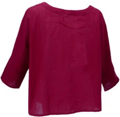 Weites Boho Blusentop Mit 3/4 Ärmeln, Maxibluse - Bordeauxrot -Modebekleidungsgeschäft 42834 3 th 202340559x1f 20 01 holi fashion 2020 22