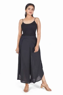 Palazzohose, Boho Hosenrock, Offene Sommerhose - Schwarz -Modebekleidungsgeschäft 42870 3 29 20234055 ago0375