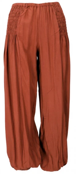 Luftige Muckhose, Boho Pluderhose, Pumphose - Rostorange