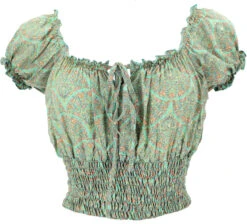 Blusentop Boho Chic, Hippie Bluse - Grün