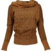 Lockeres Longshirt Aus Bio-Baumwolle, Boho Shirt Schalkapuze - Caramel/taupe