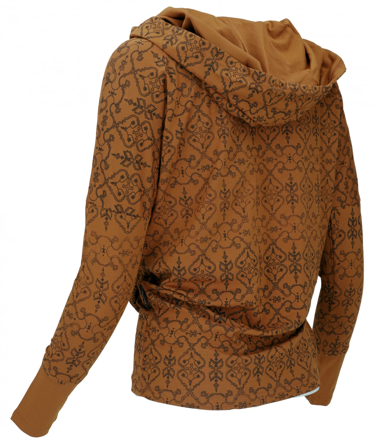 Lockeres Longshirt Aus Bio-Baumwolle, Boho Shirt Schalkapuze - Caramel/taupe 5 Lockeres Longshirt Aus Bio-Baumwolle, Boho Shirt Schalkapuze - Caramel/taupe – Bild 3