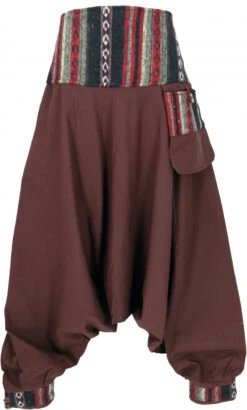 Haremshose, Pluderhose, Boho Pumphose, Aladinhose Mit Webbund - Coffee -Modebekleidungsgeschäft 47505 3 th 202340559x1manu 23 20