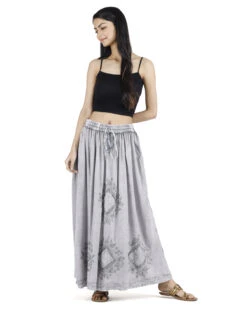 Bestickter Boho Hippierock, Indischer Maxirock - Grau/Design 9 -Modebekleidungsgeschäft 47534 h 22 ago1478