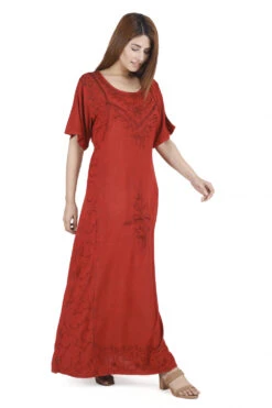 Besticktes Boho Sommerkleid, Indisches Hippie Kleid - Rot/Design 11 12 Besticktes Boho Sommerkleid, Indisches Hippie Kleid - Rot/Design 11 -Modebekleidungsgeschäft 47610 11 21 ago0750
