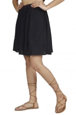 Bestickter Boho Minirock - Schwarz Modell 1 -Modebekleidungsgeschäft 47618 h 22 ago2396