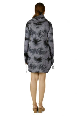 Longshirt, Minikleid Mit Weiter Schalkapuze - Grau/Batik -Modebekleidungsgeschäft 47765 3 29 20234055 ago0389