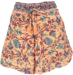 Leichte Pantys, Seidig Glänzende Print Shorts - Apricot