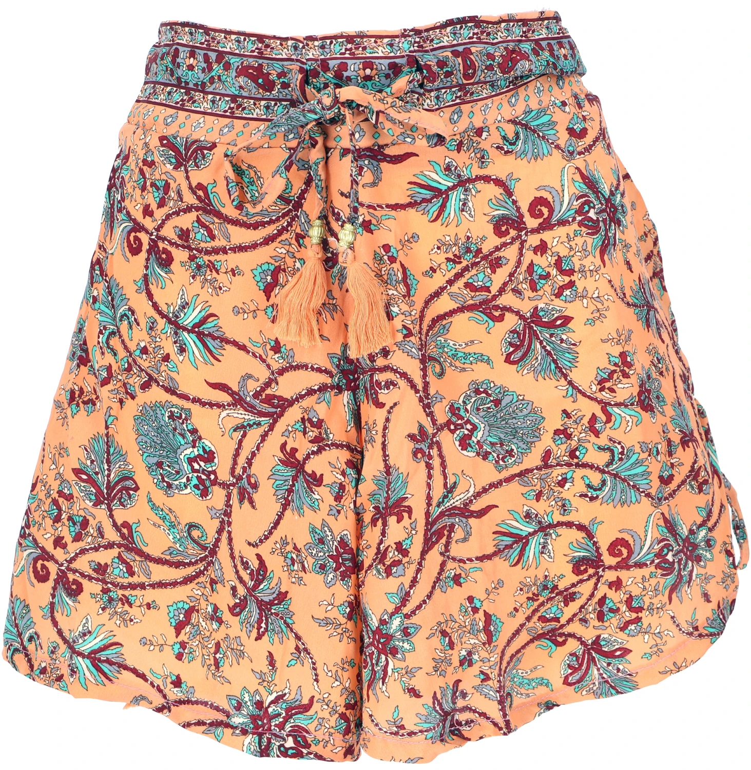 Leichte Pantys, Seidig Glänzende Print Shorts - Apricot 3 Leichte Pantys, Seidig Glänzende Print Shorts - Apricot