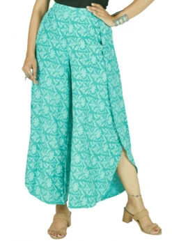 Palazzohose, Boho Hosenrock, Offene Sommerhose - Mint -Modebekleidungsgeschäft 49024 3 th 202340559x1 ago0307