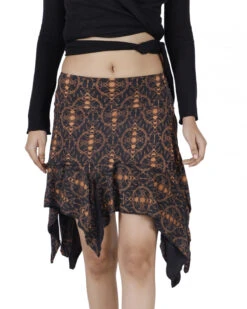 Minirock, Zick/Zack Zipfel Rock - Schwarz -Modebekleidungsgeschäft 49114 h 22 ago2295