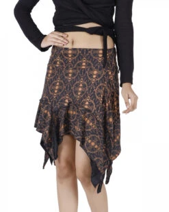 Minirock, Zick/Zack Zipfel Rock - Schwarz -Modebekleidungsgeschäft 49114 h 22 ago2299