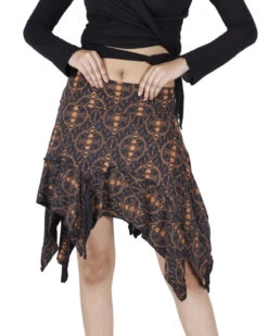 Minirock, Zick/Zack Zipfel Rock - Schwarz -Modebekleidungsgeschäft 49114 h 22 ago2309