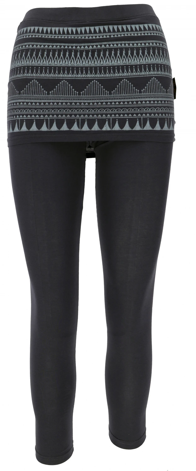 Yoga-Hose, Leggings Mit Minirock Aus Bio-Baumwolle - Nachtblau/aqua 3 Yoga-Hose, Leggings Mit Minirock Aus Bio-Baumwolle - Nachtblau/aqua