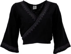 Elfen Top, Tribal Top Goa-chic, Wickeltop - Schwarz