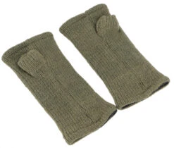 Handgestrickte Pulswärmer, Handstulpen, Pulswärmer Aus Nepal, Armstulpen - Helles Olivgrün - 20 Cm -Modebekleidungsgeschäft 49844 11 2133 1359papier nepal 54