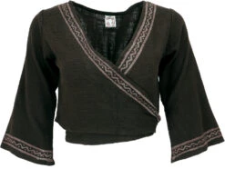 Elfen Top, Tribal Top Goa-chic, Wickeltop - Dunkelbraun