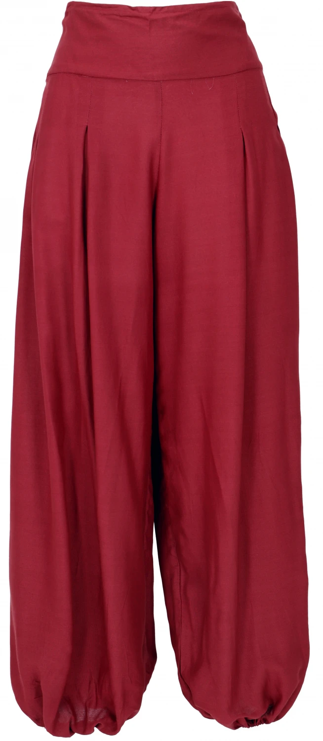 Boho Pluderhose, Muckhose, Haremshose - Dunkelrot 3 Boho Pluderhose, Muckhose, Haremshose - Dunkelrot