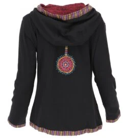 Nepal Ethno Jacke, Bestickte Boho Jacke - Schwarz/rot -Modebekleidungsgeschäft 4c7ba510e310fc5c5f88b0a16dbbc452