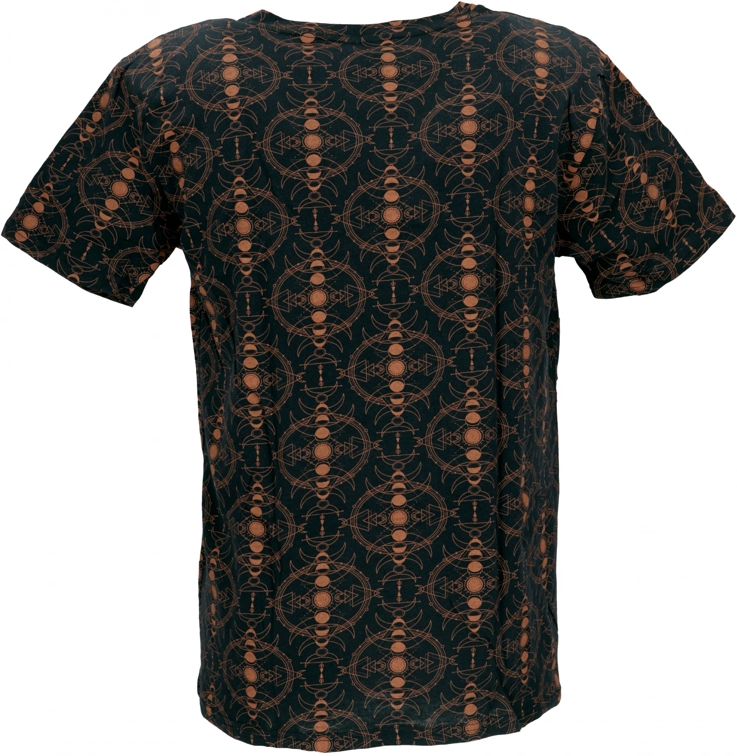 T-Shirt Mit Psychodelischem Druck, Goa T-Shirt - Schwarz/rost 4 T-Shirt Mit Psychodelischem Druck, Goa T-Shirt - Schwarz/rost – Bild 2