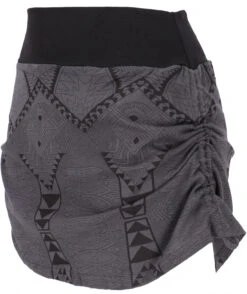 Minirock, Yogarock Zum Raffen Mit Pschodelischem Druck - Grau